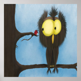 Adorable And Colorful Owl Oliver Poster