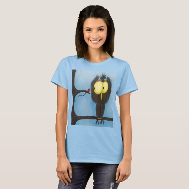 Adorable And Colorful Owl Oliver T-Shirt (Front Full)