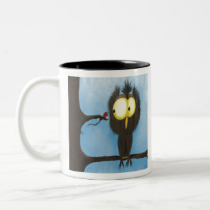 Adorable And Colorful Owl Oliver Two-Tone Coffee Mug