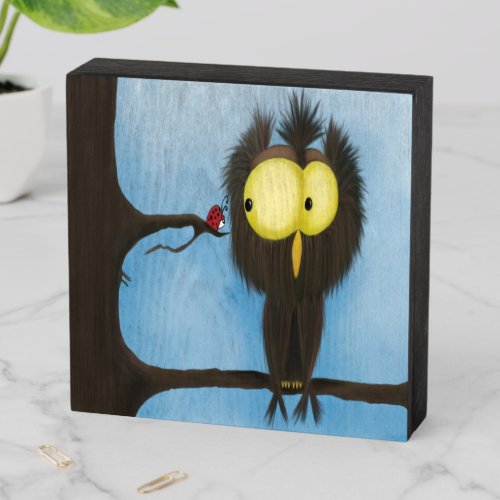 Adorable And Colorful Owl Oliver Wooden Box Sign
