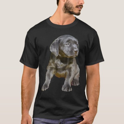 Adorable And Cute Black Labrador Puppy Vector T_Shirt