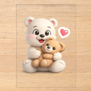 Adorable and Cute Teddy Bear Design Acrylic Invitations