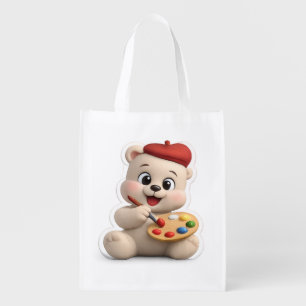 Adorable and Cute Teddy Bear Design Grocery Bag