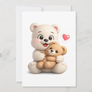 Adorable and Cute Teddy Bear Design Note Card