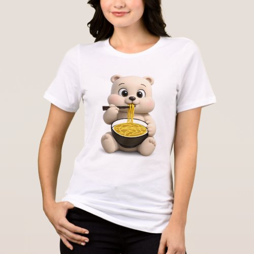 Adorable and Cute Teddy Bear Design Tri-Blend Shirt