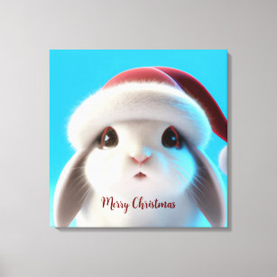 Adorable and Festive Holland Lop Bunny Canvas Print