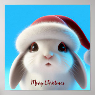 Adorable and Festive Holland Lop Bunny Poster