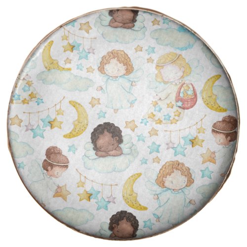 Adorable Angels and Stars Watercolor Art Chocolate Covered Oreo