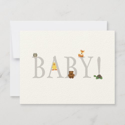 Adorable Animal Baby Shower Thank You Note Card