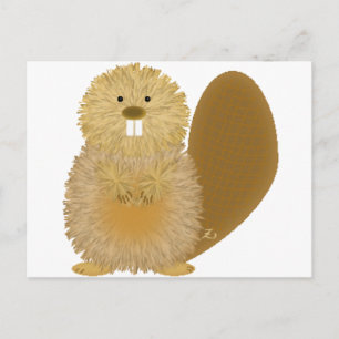 Adorable Animal Drawings: Beaver Postcard