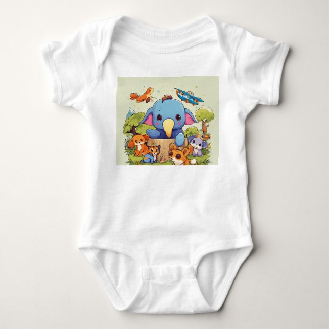 Adorable Animal Edition Babysuit Baby Bodysuit (Front)
