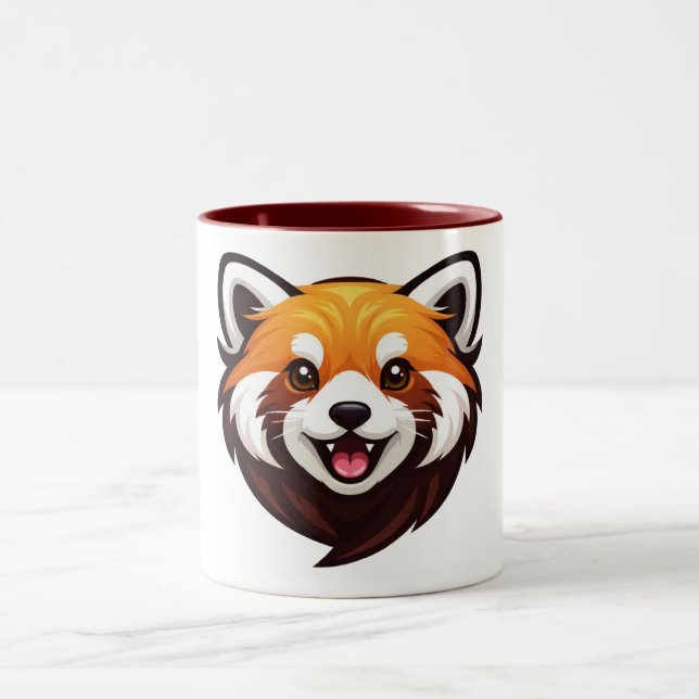 Adorable Animal Face Two-Tone Coffee Mug (Center)