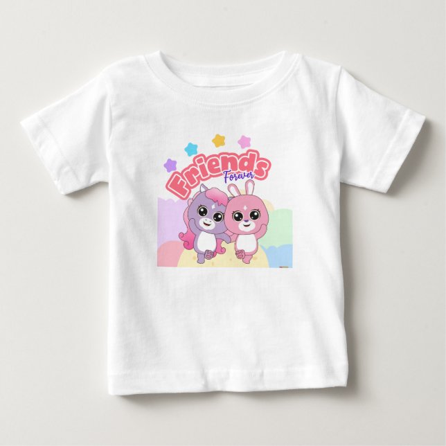 Adorable Animal Frienz: Friends Forever Baby T-Shirt (Front)