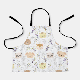 Adorable Animal Head And Floral Pattern Apron