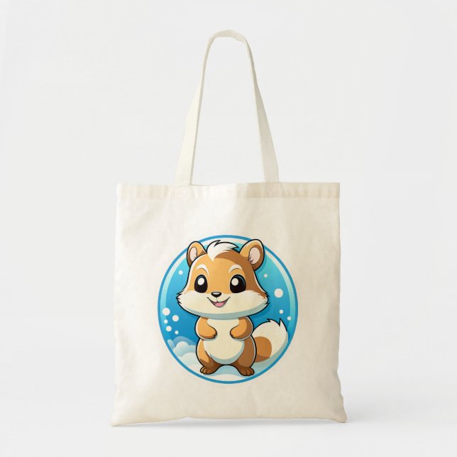 Adorable animal squirrel tote bag (Front)