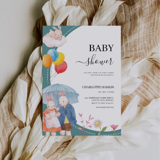 Adorable Animals Baby Shower  Invitation (Adorable Animals Baby Shower Invitation)