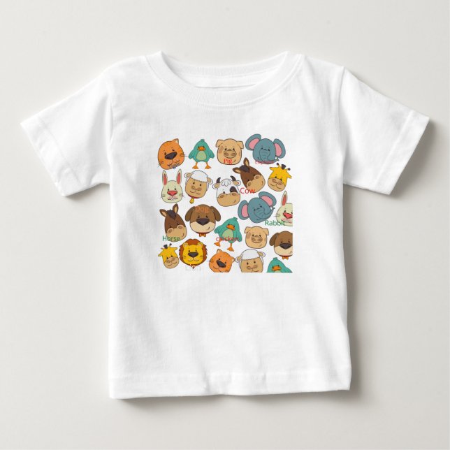 Adorable animals farm white  baby T-Shirt (Front)