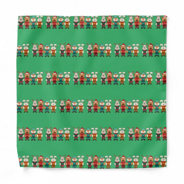 Adorable animals ready for winter bandana (Front)