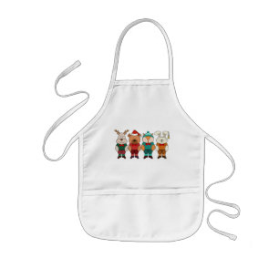 Adorable animals ready for winter kids' apron