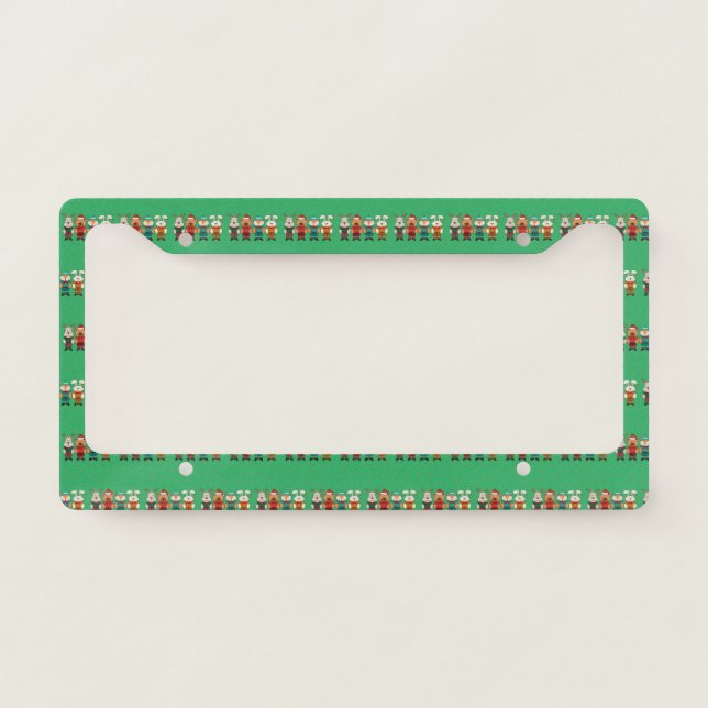 Adorable animals ready for winter license plate frame (Front)
