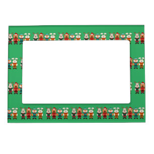 Adorable animals ready for winter magnetic frame