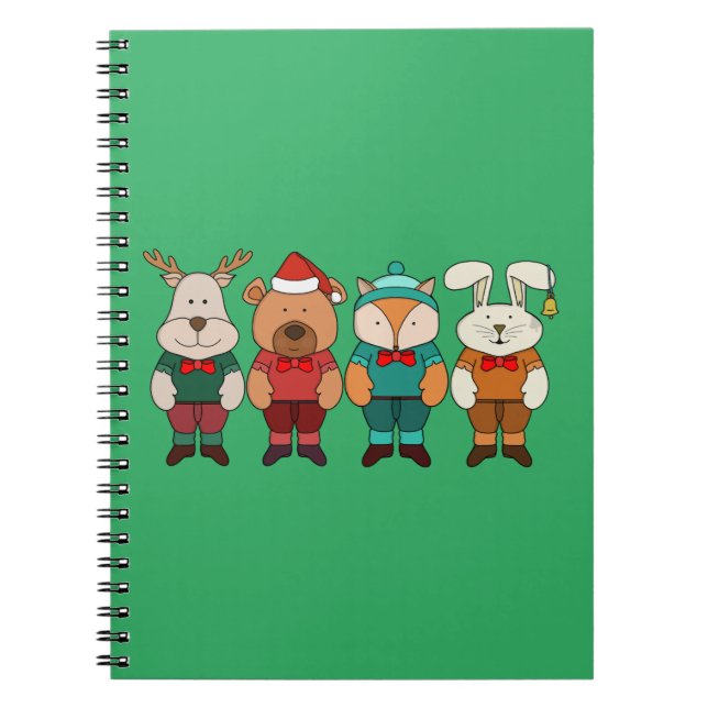 Adorable animals ready for winter notebook (Front)