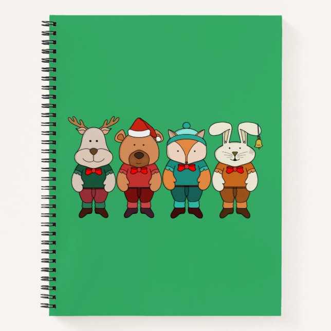 Adorable animals ready for winter notebook (Front)