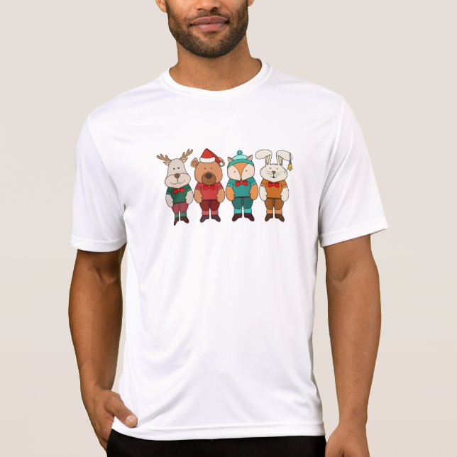 Adorable animals ready for winter T-Shirt (Front)