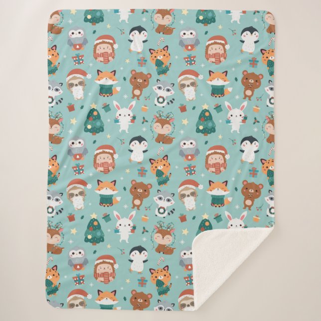 Adorable Animals Sherpa Blanket (Front)