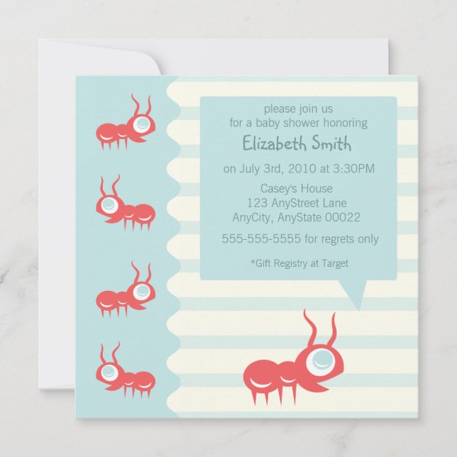 Adorable Ant Invitation (Front)