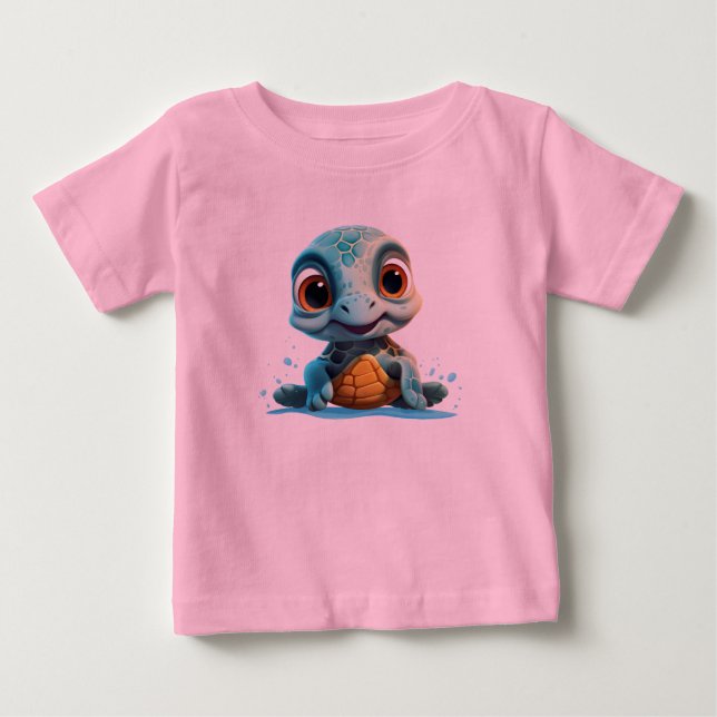Adorable Aquatic Explorer: Baby Sea Turtle Baby T-Shirt (Front)