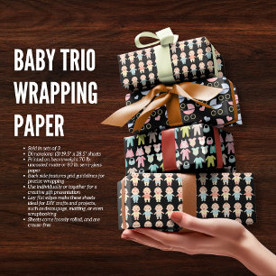 Adorable Arrival: Baby's Trio Gift Wrap Collection