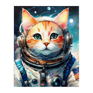 Adorable Astronaut Cat Acrylic Print