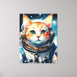 Adorable Astronaut Cat Canvas Print