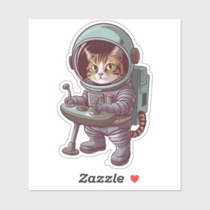 Adorable Astronaut Cat Space Cat Sticker