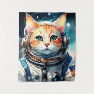 Adorable Astronaut Cat Tapestry