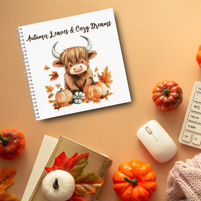 Adorable Autumn Highland Cow Notebook (Creator Uploaded)