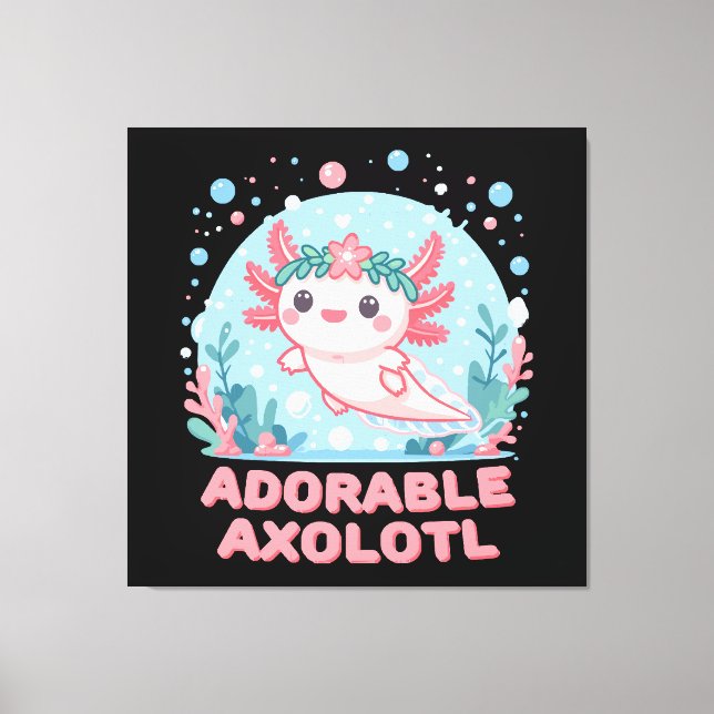 Adorable Axolotl Aquatic Cuteness Canvas Print (Front)