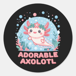 Adorable Axolotl Aquatic Cuteness Classic Round Sticker
