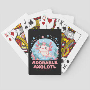 Adorable Axolotl Aquatic Cuteness Poker Cards