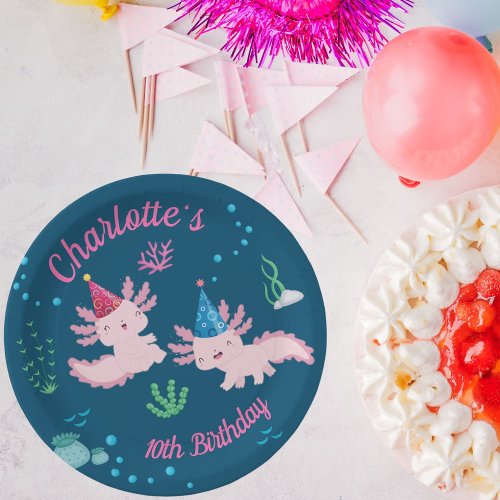 Adorable Axolotl Birthday Party Paper Plates