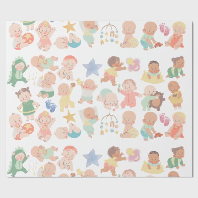 Adorable Babies Gift Wrap (Flat)