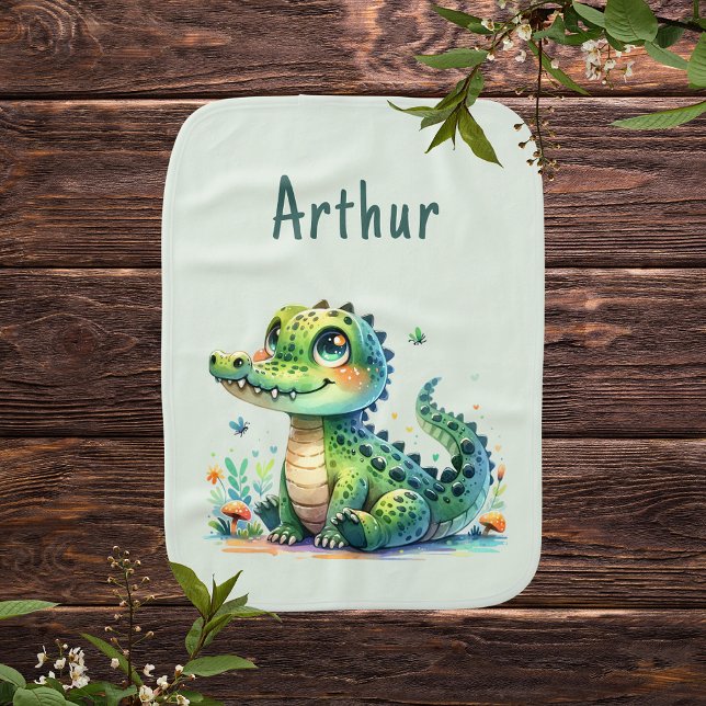 Adorable Baby Alligator  Baby Burp Cloth (Creator Uploaded)