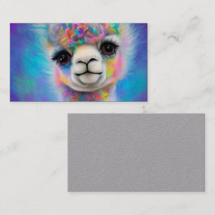 Adorable Baby Alpaca Animal in Pastel Colors Tript Business Card