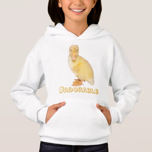 Adorable Baby Animal | Yellow Ducklings Photograph Hoodie (Front)