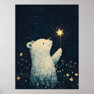 Adorable Baby Bear Nursery Kids Room Print