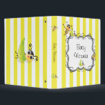 Adorable Baby Bee Baby Book Album Binder<br><div class="desc">Give the cutest bee baby shower gift with this adorable bumble bee Album.  Flying bees and baby bees wrapped in a leaf with yellow and white stripes and pretty black and grey swirls as a background. Hand drawn illustration by McBooboo.</div>