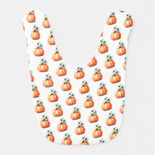 Adorable Baby Bib with Orange Pumpkin Pattern