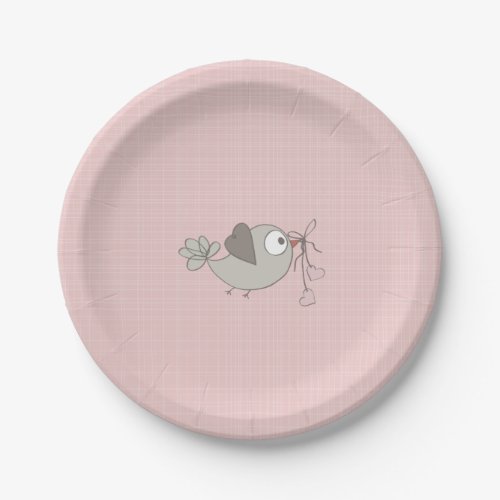 Adorable Baby Bird  Baby Shower Paper Plates