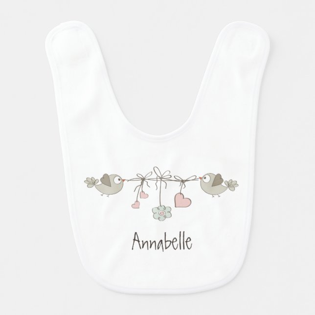 Adorable Baby Birds | Personalized Bib (Front)